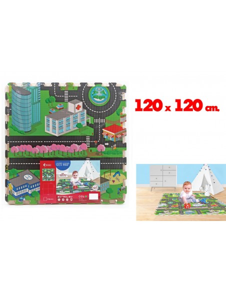 Tappeto Puzzle Mappa Citta' 120x120
