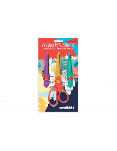 Forbice per collage con 3 tagli dentellata intercambiabili Nikoffice