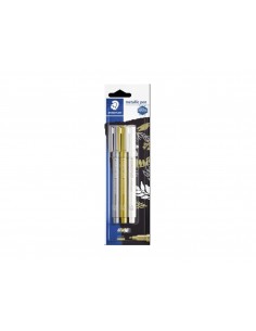 Marcatore staedtler oro argento e bianco set.3 pezzi 2