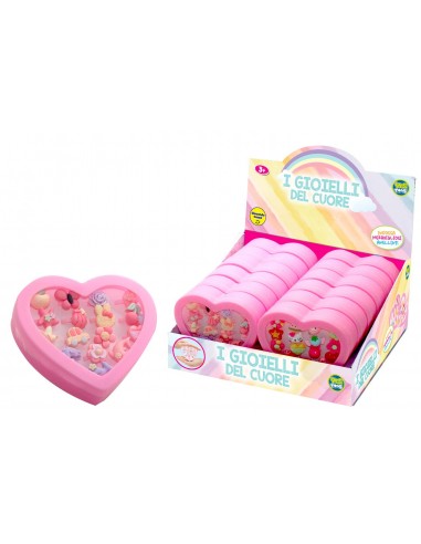Cofanetto Cuore con 16 Anelli