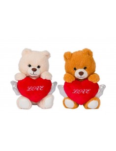 Orsetto con Cuore e Ali 23cm Decar