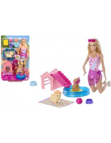 Barbie con Cuccioli in Piscina playset