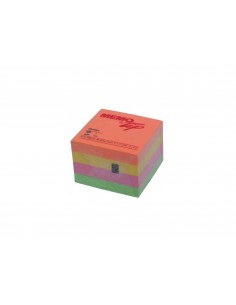 Memo stick cubo adesivo 51x51 400 fogli neon 2