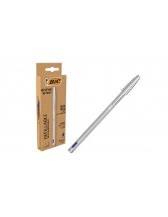 Penna bic metal blu con 2 ricariche