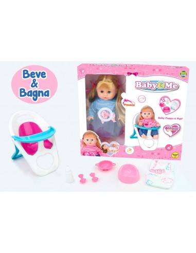 Baby e Me Bambola seggiolone Beve e Bagna
