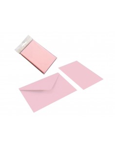 Biglietto + busta 7x11 rosa cf.100