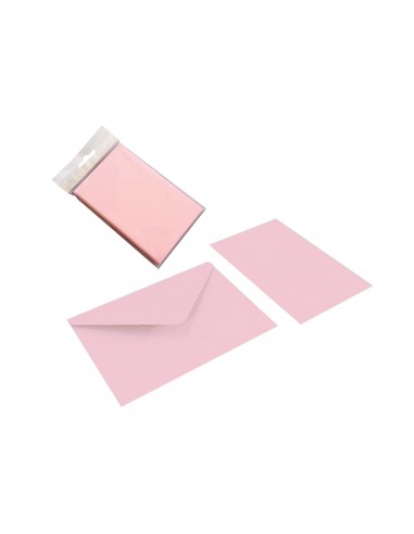 Biglietto + busta 7x11 rosa cf.100
