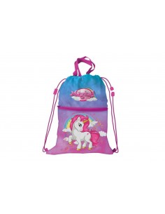Sacca zaino c/tasca Unicorno 44x33