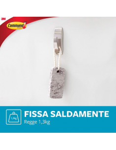 Command 16807 Gancio Classico Metallico, Resistente all'Acqua, Tenuta 0.5 kg, Rettangolare, Argento 2