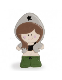 SALVADANAIO FLYGIRL IN CERAMICAMULTICOLORE9X17 CM