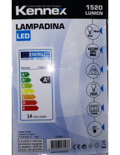 Lampadina LED 14W E27 ATTACCO GRANDE 2700k LUMEN LUCE CALDA 2