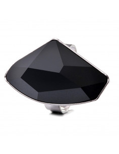 ANELLO REGOLABILE IN METALLO RODIATO CON CRISTALLO 2