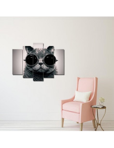 QUADRO 5 PEZZI IN MDF BLACK & WHITE 100X50 CM 2