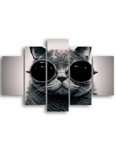 QUADRO 5 PEZZI IN MDF BLACK & WHITE 100X50 CM