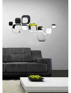 STICKER DA PARETE A SPECCHIO IN PLEXIGLASS71X40 CM