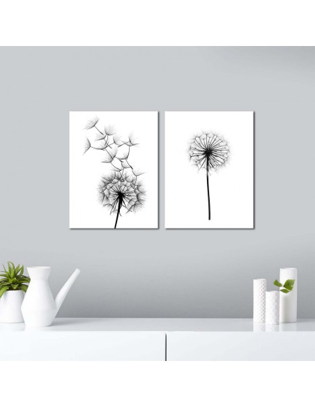 QUADRO DECORATIVO 2 PEZZI IN MDF DENTI DI LEONEBIA