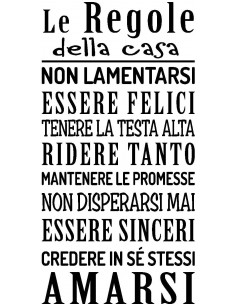 STICKER REGOLE DELLA CASANERO100X50 CM