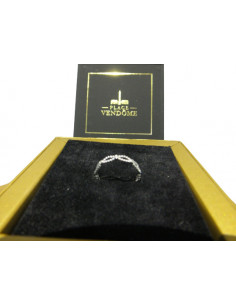 PLACE VENDOME ANELLO ORO BIANCO DIAMANTI 0.07 CT LARGHEZZA 2