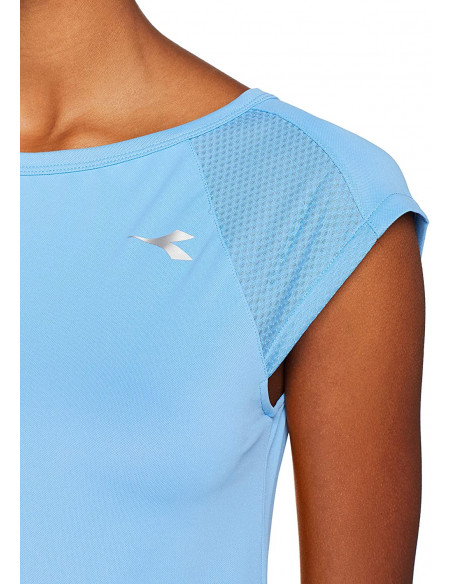 Diadora T-Shirt Azzurro Regular Fit, Donna