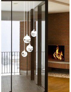 Sticker Decorativo Pallina Di Natale Bianco 90x25 cm