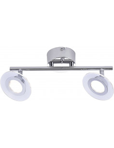 Lampada Da Parete E Soffitto Sofia 2 Fuochi Led, 2x3,8/4 W Cromato 34,5x10x14 cm