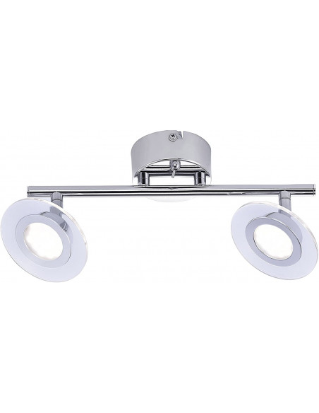 Lampada Da Parete E Soffitto Sofia 2 Fuochi Led, 2x3,8/4 W Cromato 34,5x10x14 cm