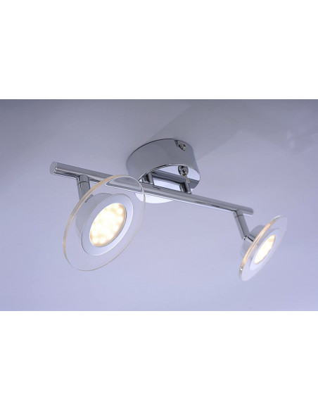 Lampada Da Parete E Soffitto Sofia 2 Fuochi Led, 2x3,8/4 W Cromato 34,5x10x14 cm