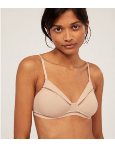 OYSHO REGGISENO A TRIANGOLO EFFETTO TRAFORATO NUDE