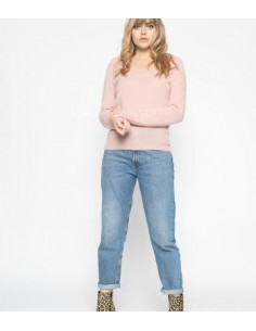 CARDIGAN 100 CASHMERE 2 FILI SCOLLO ARROTONDATO