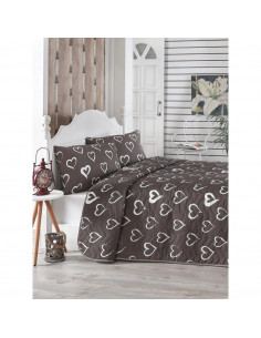 COLCHA ALGODÃ“N COMBINADO AMAOUR90 G/MÂ²MARRÃ“N Y BLA
