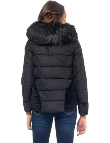 Divine Piumino Donna con cappuccio nero Taglia M