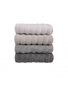 Sofia Set di 4 asciugamani in cotone marrone e bianco 50×90 cm