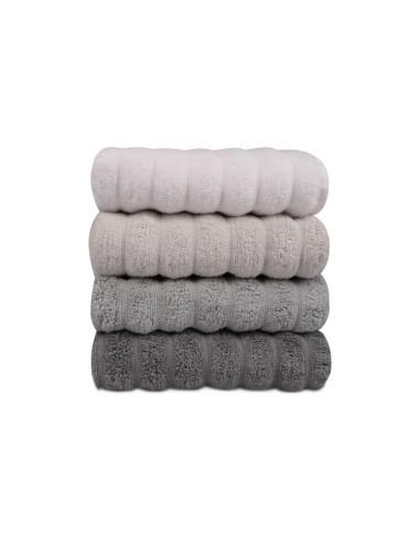 Sofia Set di 4 asciugamani in cotone marrone e bianco 50×90 cm
