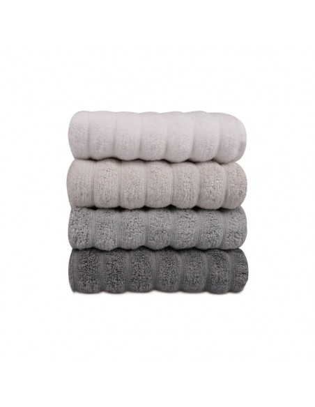 Sofia Set di 4 asciugamani in cotone marrone e bianco 50×90 cm
