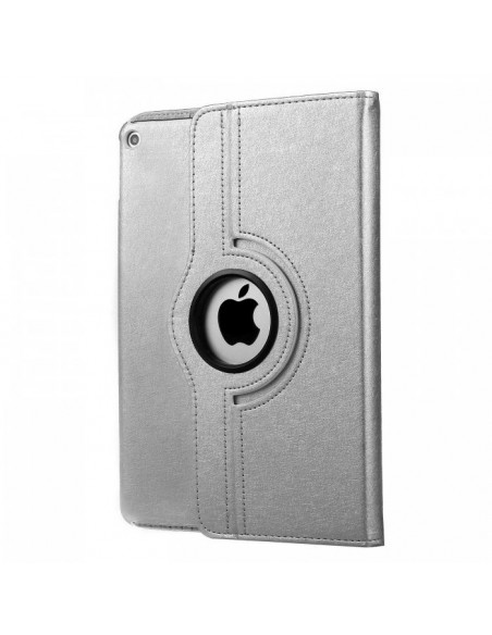 Custodia protettiva rotante in similpelle argento per iPad 2/3/4
