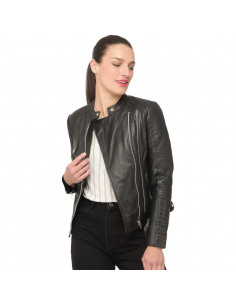 Giacca in pelle da donna Isaco & Kawa leather jacket 2