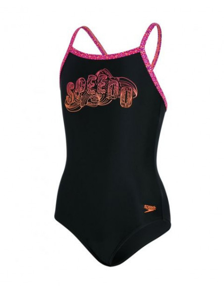 Speedo Costume Ragazza Candy Bounce Nero/Rosa
