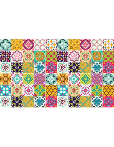 Ambiance Set di 60 adesivi murali  Mosaico adamaris, 10 × 10 cm