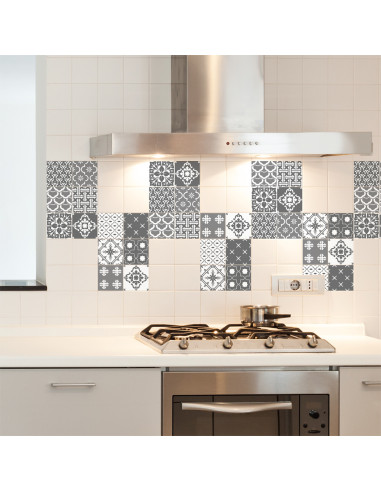 Ambiance Set di 12 adesivi murali  Mosaico Oslo 20× 20 cm