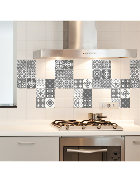 Ambiance Set di 12 adesivi murali  Mosaico Oslo 20× 20 cm