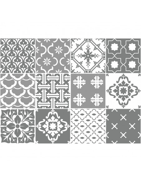 Ambiance Set di 12 adesivi murali  Mosaico Oslo 20× 20 cm
