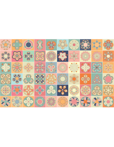 Ambiance Set di 60 adesivi murali Mosaico Montevideo 10×10 cm