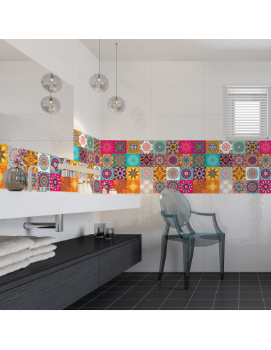 Ambiance Set di 24 adesivi murali  Mosaico Clarissa, 15 × 15 cm
