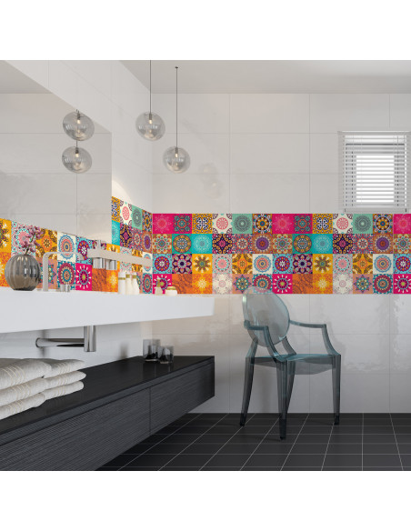Ambiance Set di 24 adesivi murali  Mosaico Clarissa, 15 × 15 cm