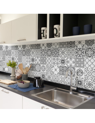 Ambiance Set di 30 adesivi murali Mosaico Celinetina 10×10 cm