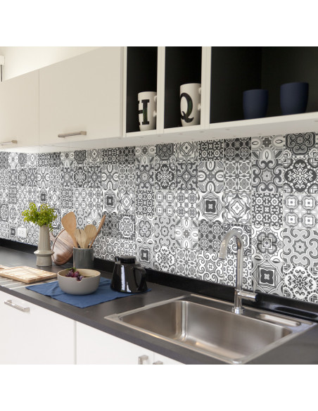 Ambiance Set di 30 adesivi murali Mosaico Celinetina 10×10 cm