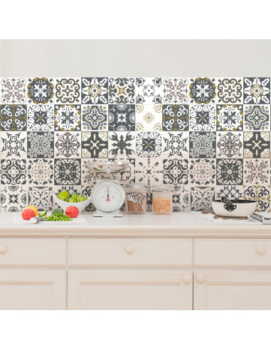 Ambiance Set di 30 adesivi murali Mosaico Antalya 10 x 10 cm 0527
