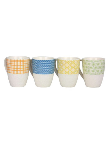 Ard' Time Set 4 Tazze Komaè Porcellana con forme geometriche