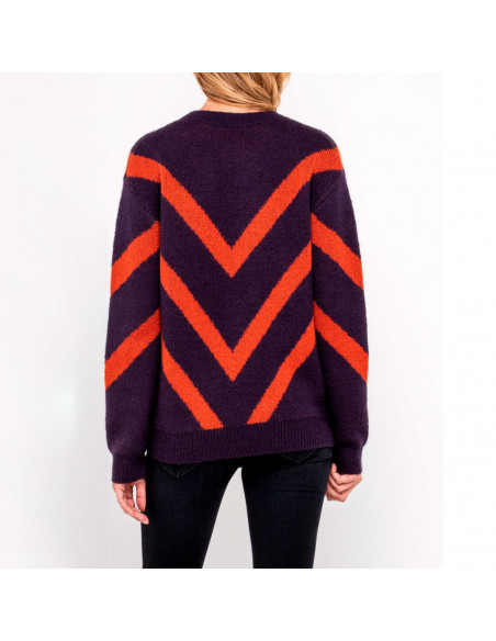 Lee Maglione Donna Pattern Knit Viola L52PLEKL