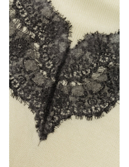 Desigual Maglione Donna con Pizzo Crema